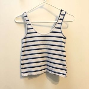 White and Blue Striped Tank